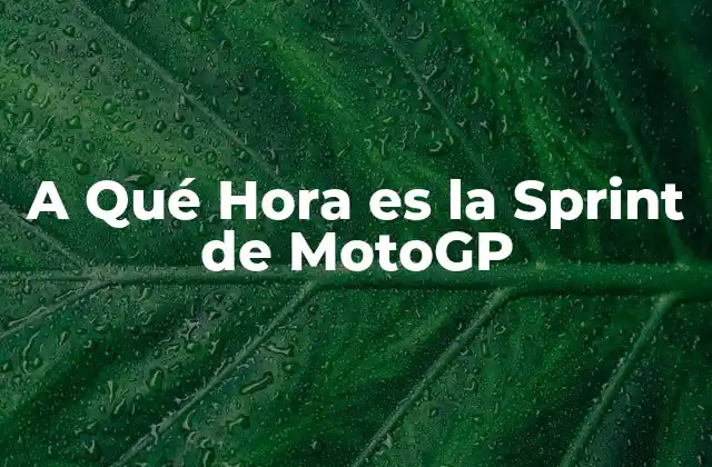 A Qué Hora es la Sprint de Motogp