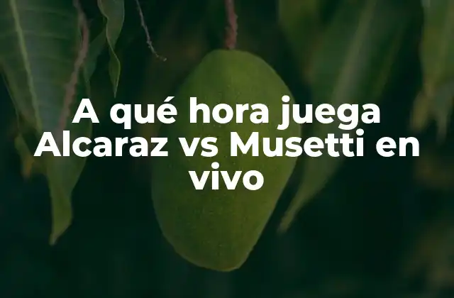 A Qué Hora Juega Alcaraz Vs Musetti en Vivo
