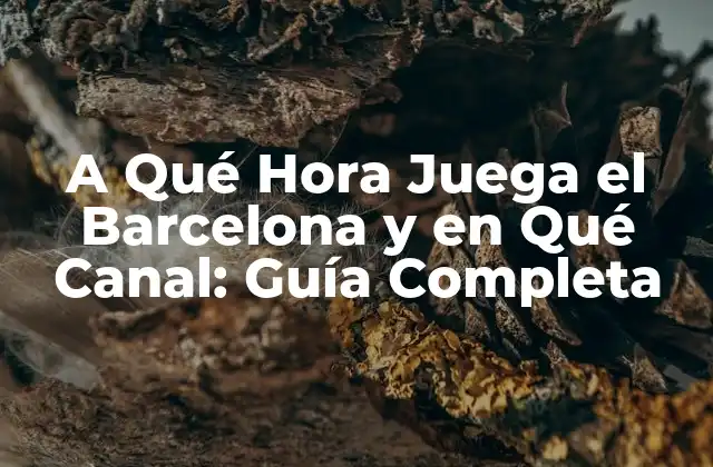 A Qué Hora Juega el Barcelona y en Qué Canal: Guía Completa