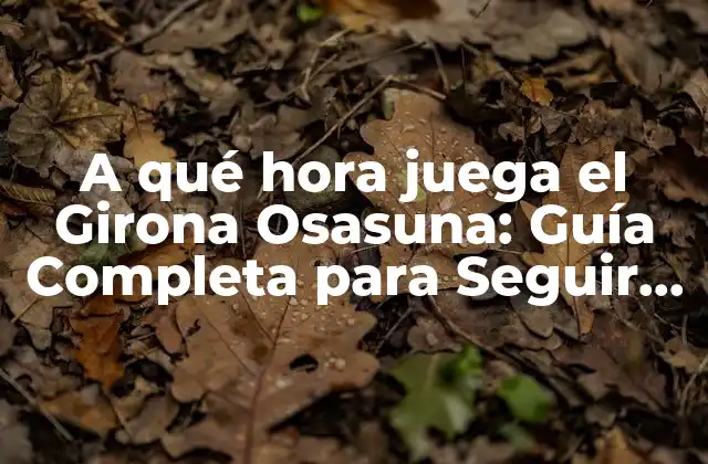 A Qué Hora Juega el Girona Osasuna: Guía Completa para Seguir el Partido