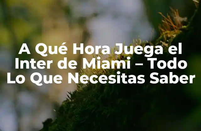 A Qué Hora Juega el Inter de Miami – Todo Lo que Necesitas Saber