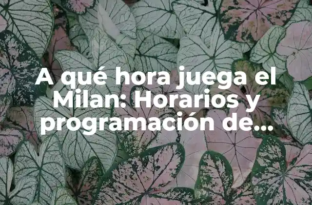 A Qué Hora Juega el Milan: Horarios y Programación de Partidos Del Ac Milan 2 Los horarios de los partidos de la Serie A italiana del AC Milan
