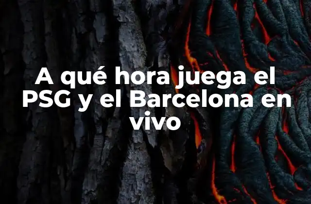 A Qué Hora Juega el Psg y el Barcelona en Vivo