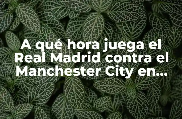 A Qué Hora Juega el Real Madrid contra el Manchester City en Champions League – Horario y Tv