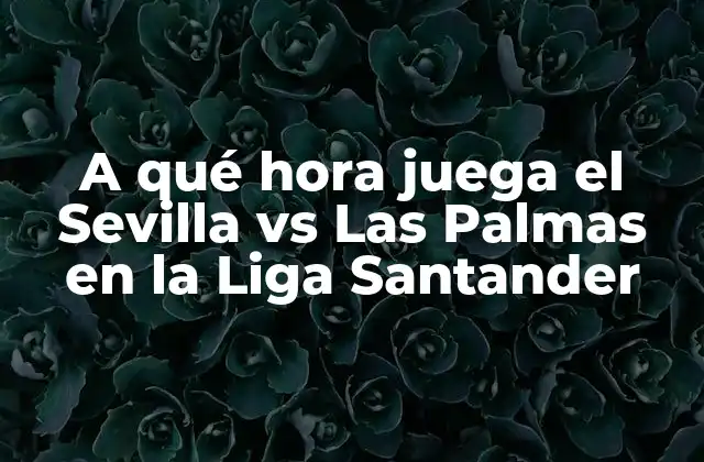 A Qué Hora Juega el Sevilla Vs las Palmas en la Liga Santander