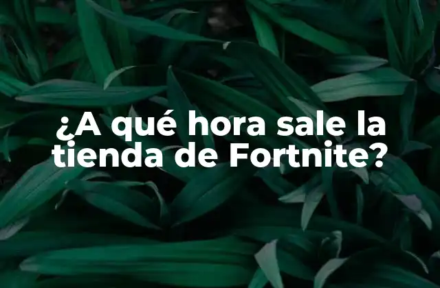 ¿a Qué Hora Sale la Tienda de Fortnite?