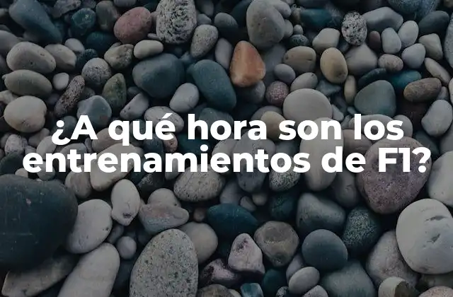 ¿a Qué Hora Son los Entrenamientos de F1?