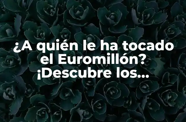 ¿a Quién Le Ha Tocado el Euromillón? ¡descubre los Ganadores Más Afortunados!