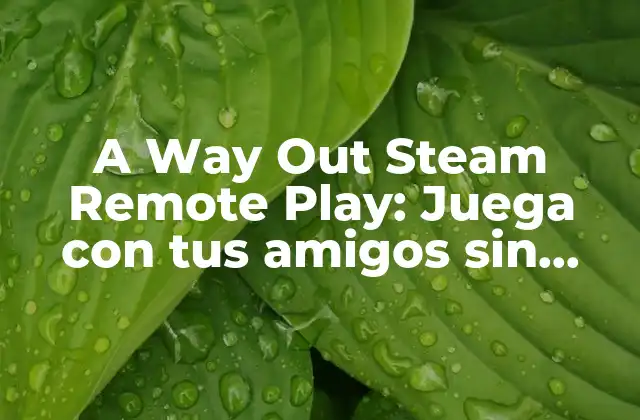 A Way Out Steam Remote Play: Juega con Tus Amigos sin Límites