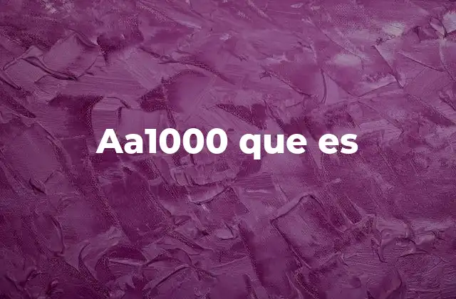 Aa1000 que es