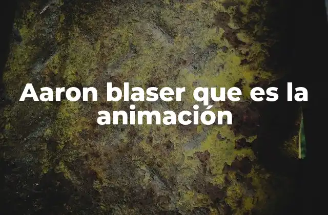 Aaron Blaser que es la Animación