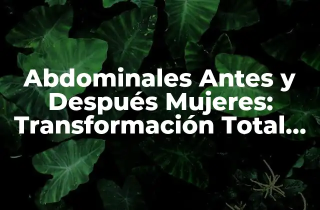 Abdominales Antes y Después Mujeres: Transformación Total Del Cuerpo