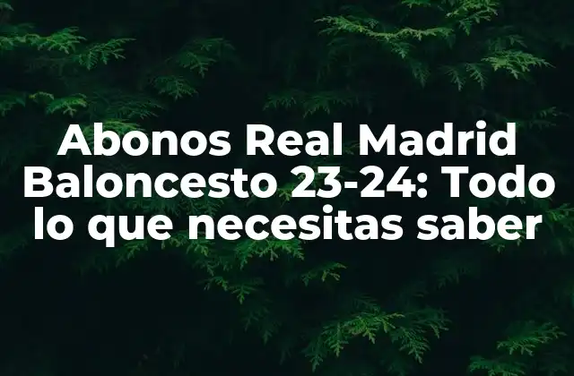 Abonos Real Madrid Baloncesto 23-24: Todo Lo que Necesitas Saber