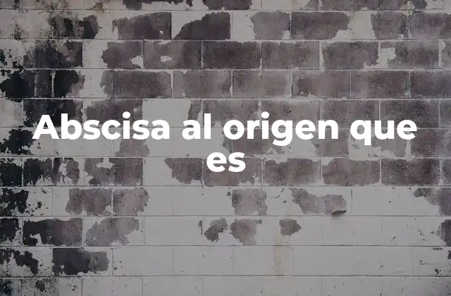 Abscisa Al Origen que es