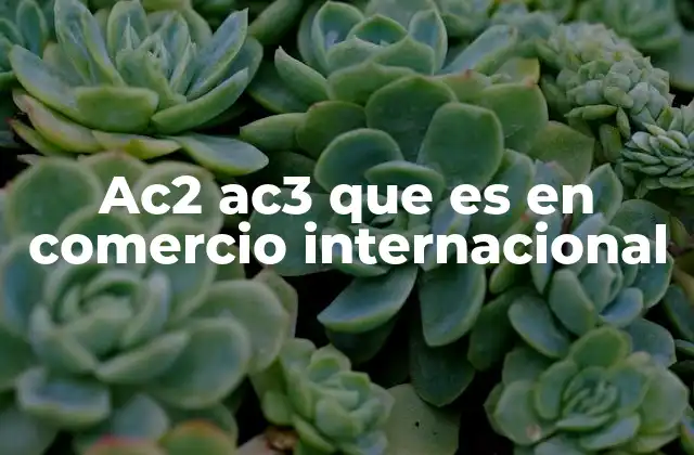 Ac2 Ac3 que es en Comercio Internacional