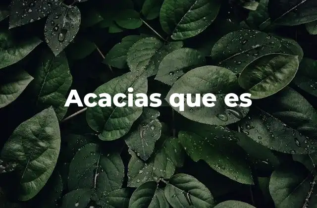 Acacias que es