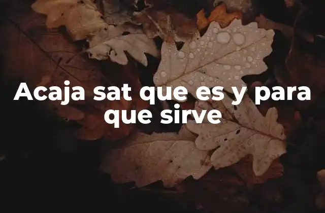 Acaja Sat que es y para que Sirve