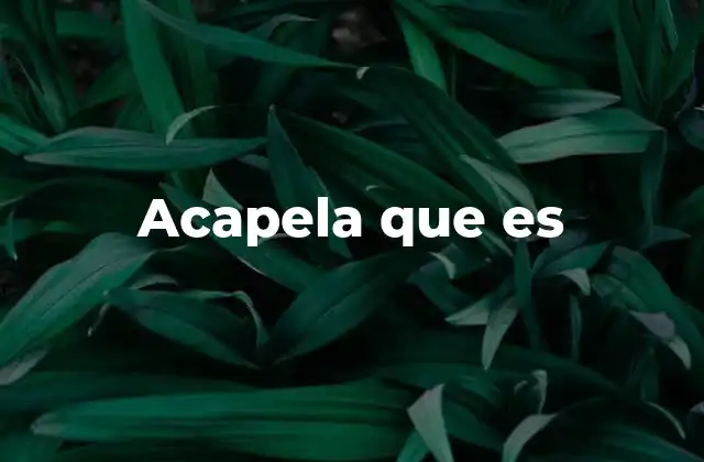 Acapela que es