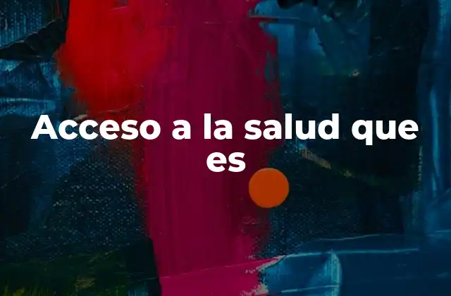 Acceso a la Salud que es