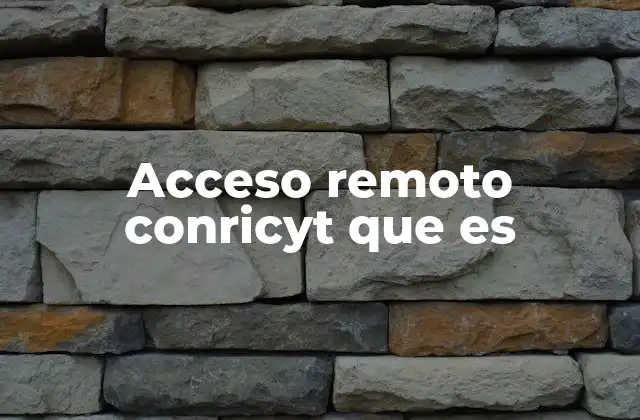 Acceso Remoto Conricyt que es