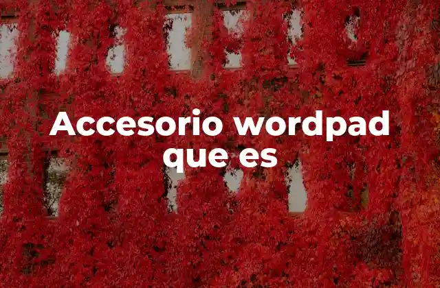 Accesorio Wordpad que es