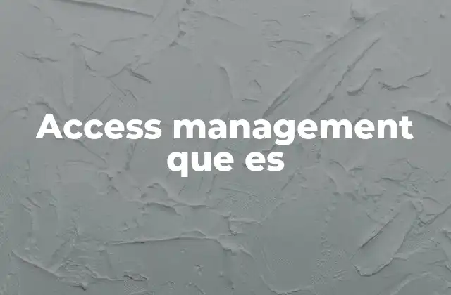 Access Management que es