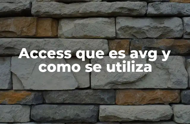 Access que es Avg y como Se Utiliza