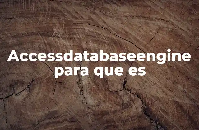 Accessdatabaseengine para que es