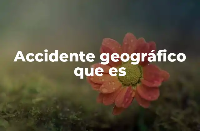 La importancia de los accidentes geográficos en el estudio del relieve terrestre