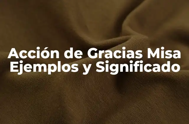 Orígenes de la Acción de Gracias en la Misa