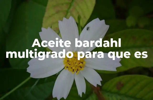 Aceite Bardahl Multigrado para que es