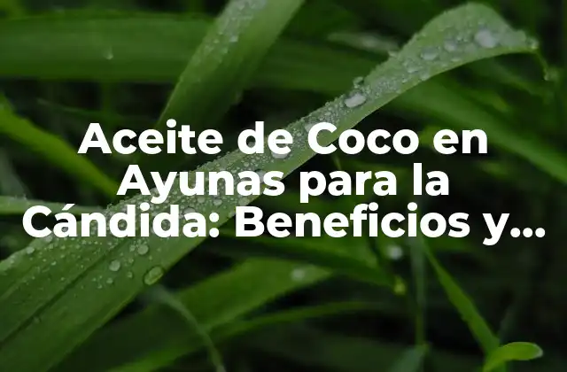Aceite de Coco en Ayunas para la Cándida: Beneficios y Usos