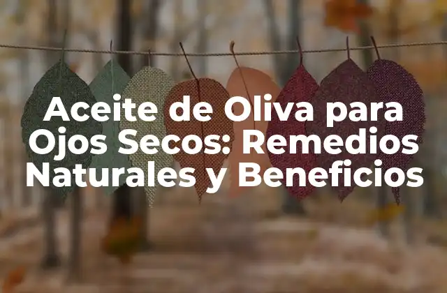 Aceite de Oliva para Ojos Secos: Remedios Naturales y Beneficios