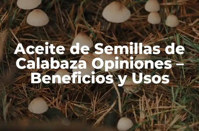 Aceite de Semillas de Calabaza Opiniones – Beneficios y Usos