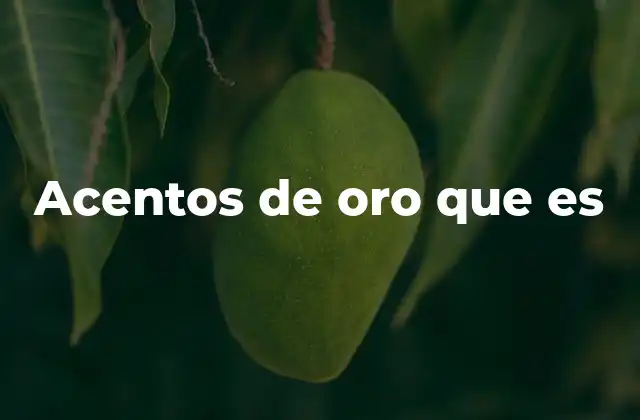 Acentos de Oro que es 2 La importancia de los detalles destacados