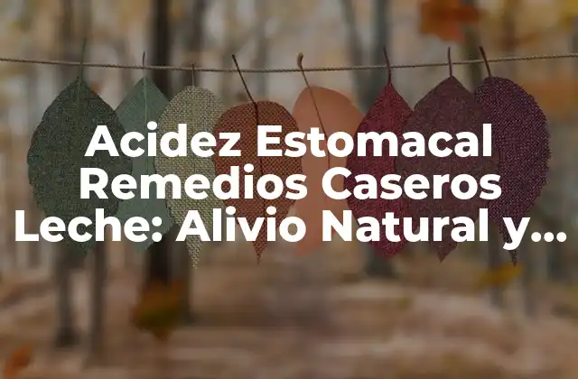 Acidez Estomacal Remedios Caseros Leche: Alivio Natural y Efectivo