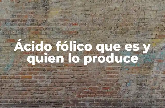 Ácido Fólico que es y Quien Lo Produce