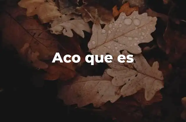 El uso de aco que es en el lenguaje cotidiano