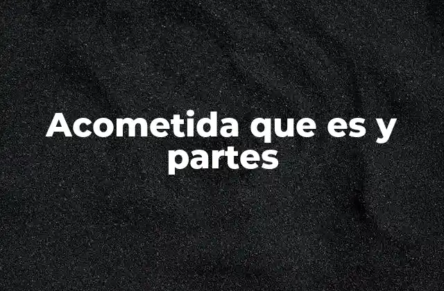 Acometida que es y Partes