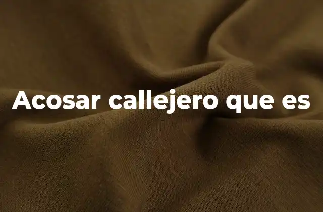 El acoso callejero como violencia de género en el espacio público