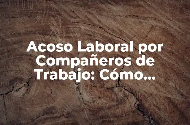 Acoso Laboral por Compañeros de Trabajo: Cómo Identificar y Abordar el Bullying en el Lugar de Trabajo