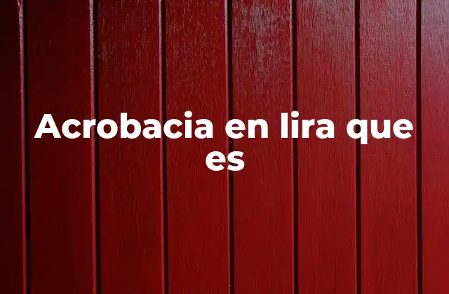 Acrobacia en Lira que es