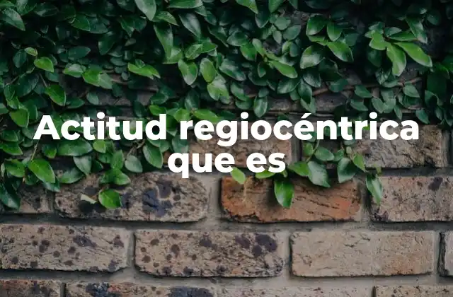 Actitud Regiocéntrica que es