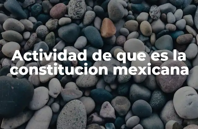 Actividad de que es la Constitucion Mexicana