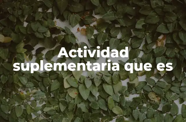 Actividad Suplementaria que es 2 Las actividades complementarias como apoyo al desarrollo personal y profesional