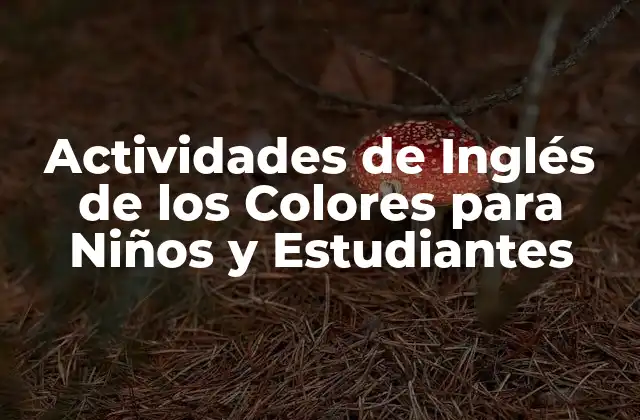 Actividades de Inglés de los Colores para Niños y Estudiantes