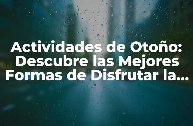 Actividades de Otoño: Descubre las Mejores Formas de Disfrutar la Estación