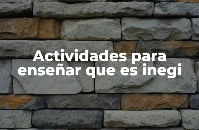 Actividades para Enseñar que es Inegi