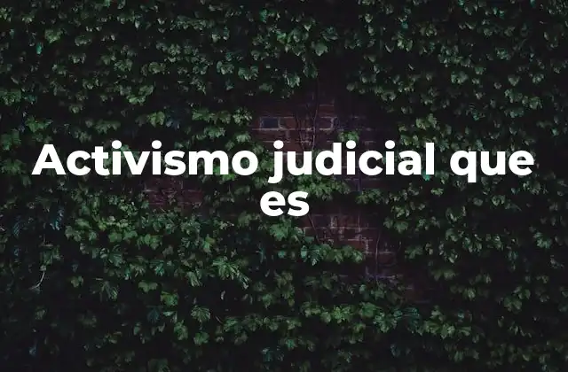 Activismo Judicial que es