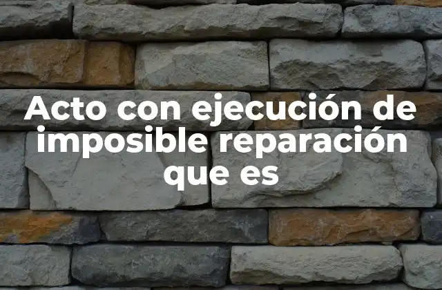 Acto con Ejecución de Imposible Reparación que es